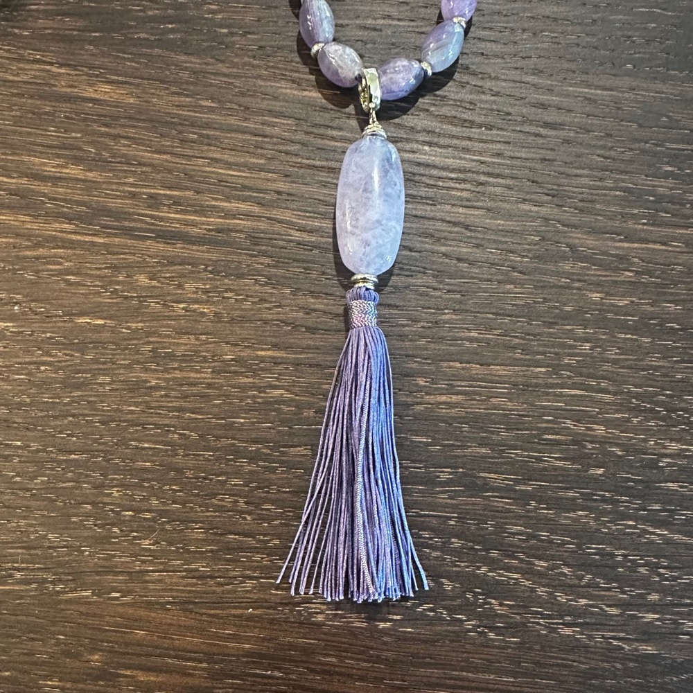 Kendra Scott Necklace and Earring Set - Amethyst/Textile/14k-gold Plated, New - Picture 2 of 8